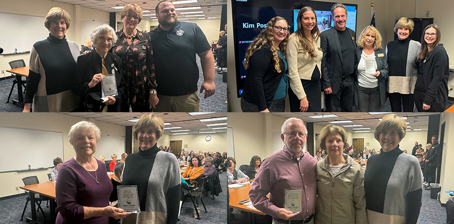 four photos of the winners receiving their 2024 Legacy Awards